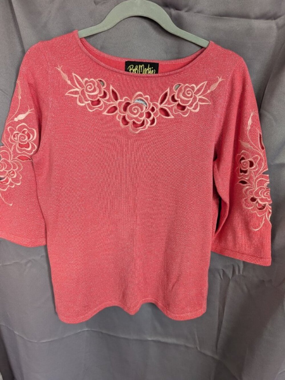 Vintage Bob Mackie Wearable Art Cut Out Blouse Size XS